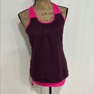 Aspire Purple Ruched Sleeveless Tank Top